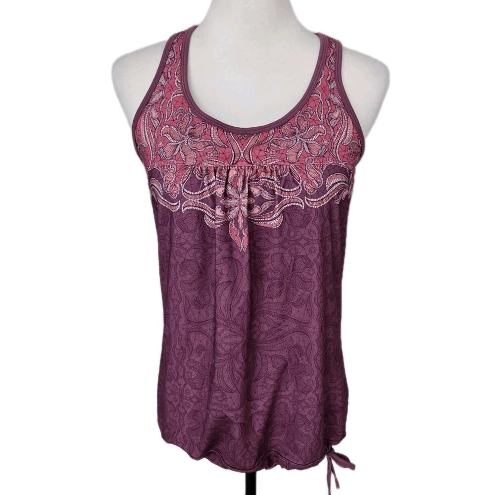 Women’s Purple Patterned Tank Top - Stylish Sleeveless Scoop Neck